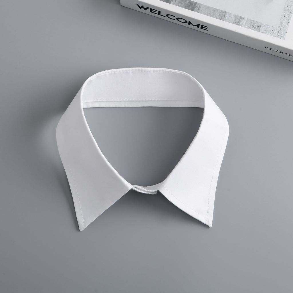 White Lapel Shirt Fake Collar Half Shirt Blouse for Women Men Shirt Detachable Solid Color Collar Sweater Fuax Cols
