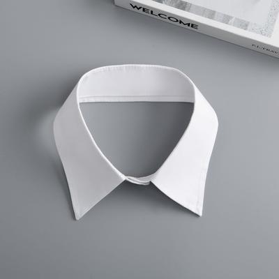 Camicia bianca con risvolto, colletto finto, mezza camicia, camicetta per donna e uomo, camicia con colletto staccabile in tinta unita, maglione Fuax Cols