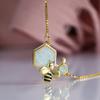Spring and Summer Korean Geometric Jewelry Gold Bee Necklace Womens Simple Retro Style