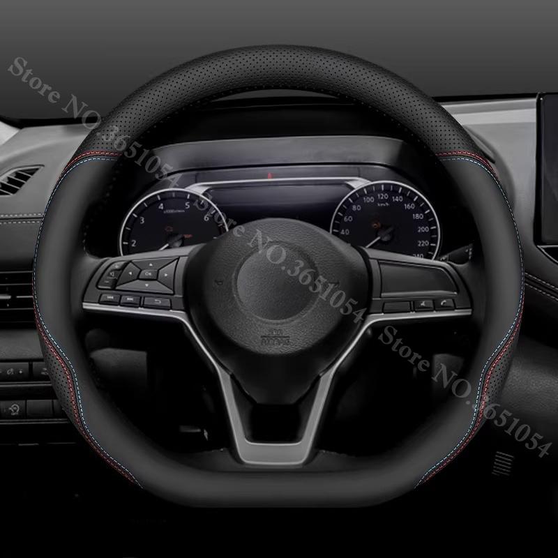 Breathable Napa Leather Car Steering Wheel Cover Non-Slip Car Handle Covers For Nissan Sylphy Qashqai Altima X-Trail Rogue
