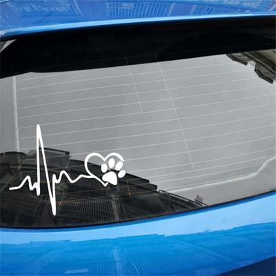 Lifegoeson Autoaufkleber, stilvoll, Herzschlag, für die Heckscheibe, tragbar, kreativ, wasserdicht und kratzfest, Autozubehör