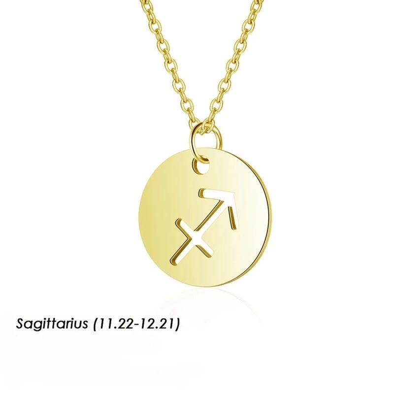 12 Constellation Necklaces for Women Girl Zodiac Sign Gold Color Pendant Necklace Aries Leo 12 Constellations Jewelry