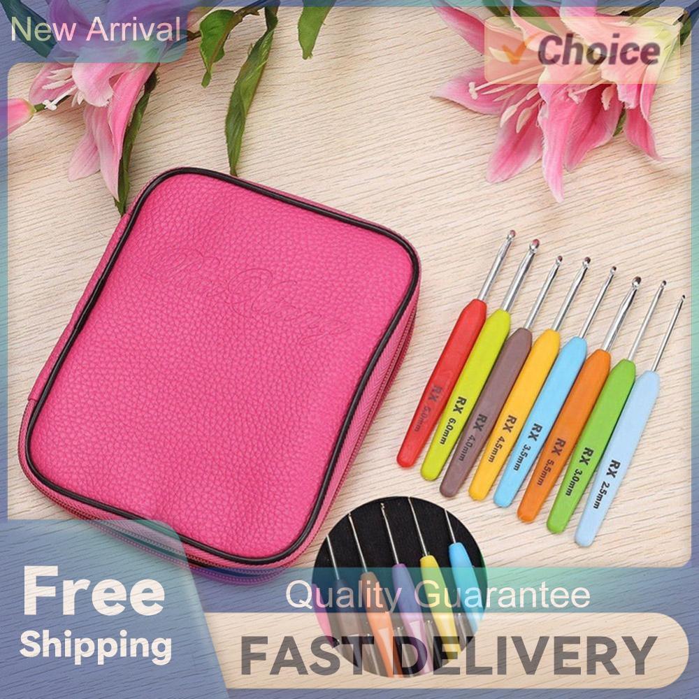 

16pcs Stitching Crochet Soft Handle Plastic Thread Crochet with Storage Bag DIY Craft Handmade for Arthritic Hands Knitting Tool China Mainland