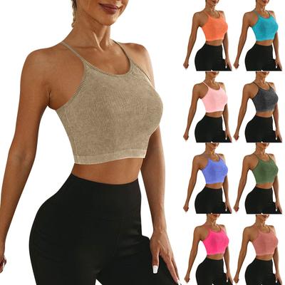 Women  Solid Racerback Spaghetti Thin Strap Workout Yoga Gym Fitness Sports Tops