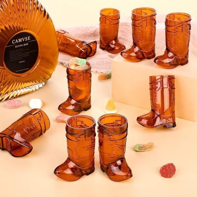 1 oz Mini kovbojské boty panáky Kovbojské skleničky Západní kovbojské skleničky pro kovboje kovbojky Rozlučku se svobodou