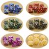 7pcs Polyhedral Dice Set Marble Effect with Dargon Pattern for DND RPG Entertainment Tabletop Games