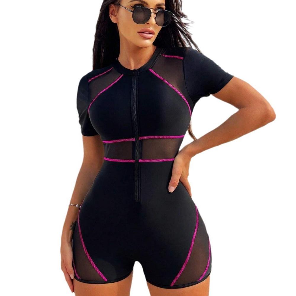 Sports Competitive Swimsuit One-piece Long Sleeve Sunscreen Surf Suit Women's Swimsuit