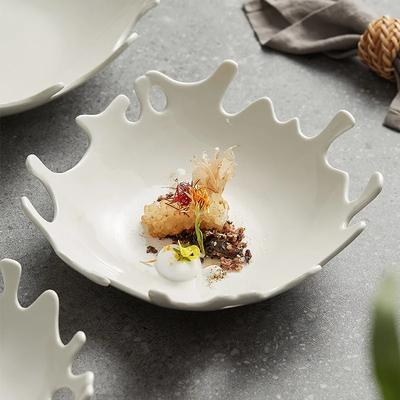 Plat de conception artistique en corail créatif plat insfeng restaurant familial vaisselle rituelle senior plat de salade de fruits
