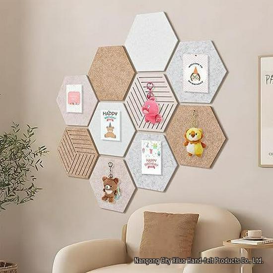 Hexagonal Soundproof Self-Adhesive Wall Panel – Noise Reduction Polyester Fiber Felt Board