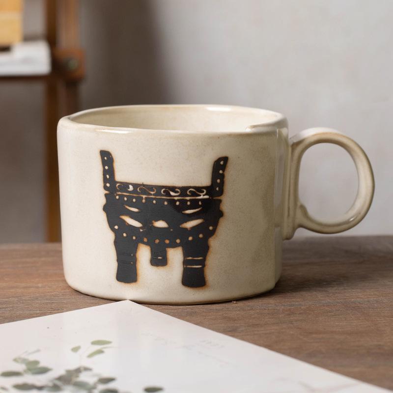 Japanese-style Household Drinking Cup, Coffee Mug, Retro Creative Office Text Gift Gift Ceramic Cup