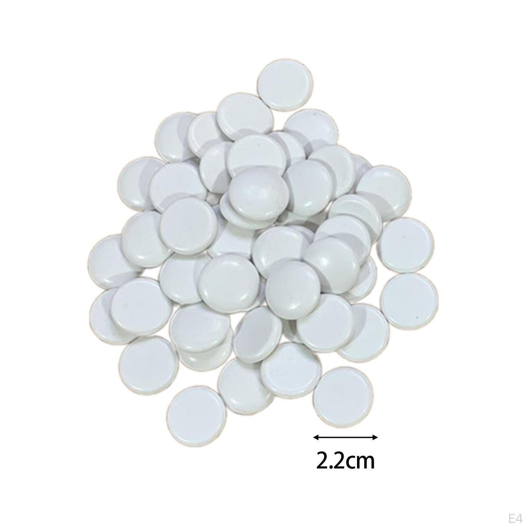 100 Chess Pieces in Flat Beads, Educational Toy with Black and White Stones for Kids