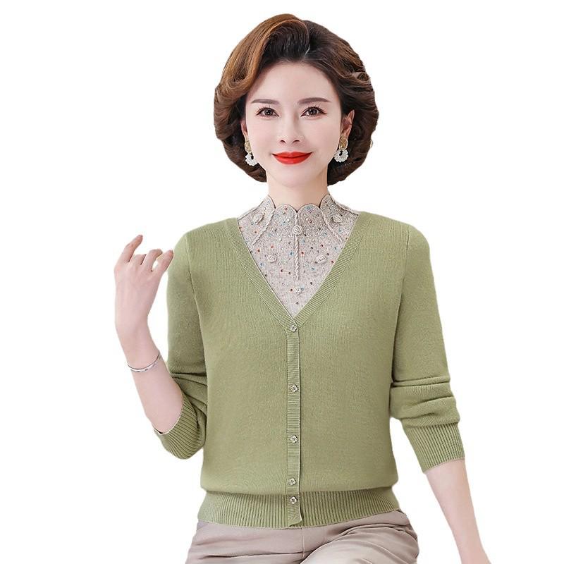 2024 Women's Winter Fleece Layered Look Sweater: Cozy Thick Base Top for Middle-Aged & Elderly