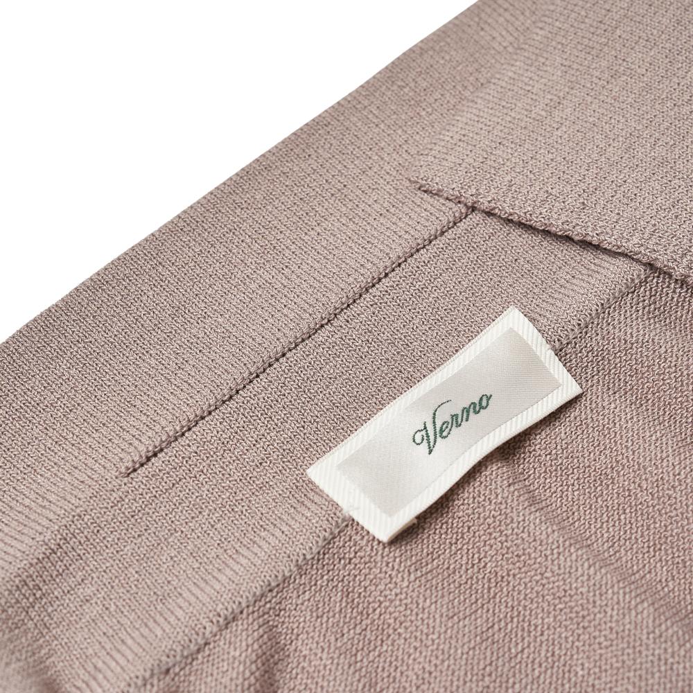 VERNO Linen Like Open Collar Knit Gray