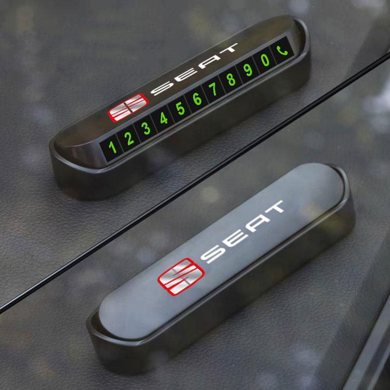 1 Stück Auto Temporäre Parkkarte Schild Plakette Autostyling Für SEAT Arona Ateca Tarraco Minimo IBL EL-BORN LEON