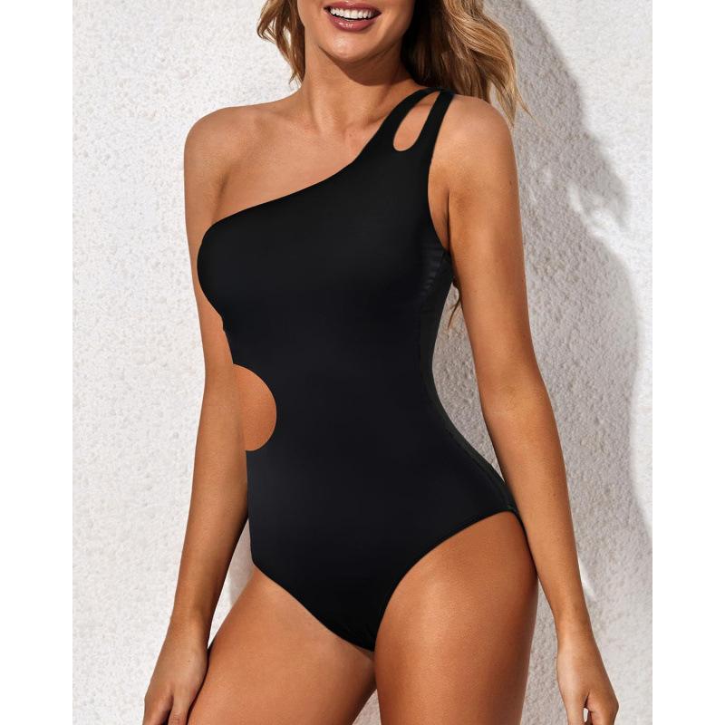 

European and American one-piece one-piece swimsuit one-piece tight backless hollow hot spring swimsuit, conservative large-size swimsuit XXXL