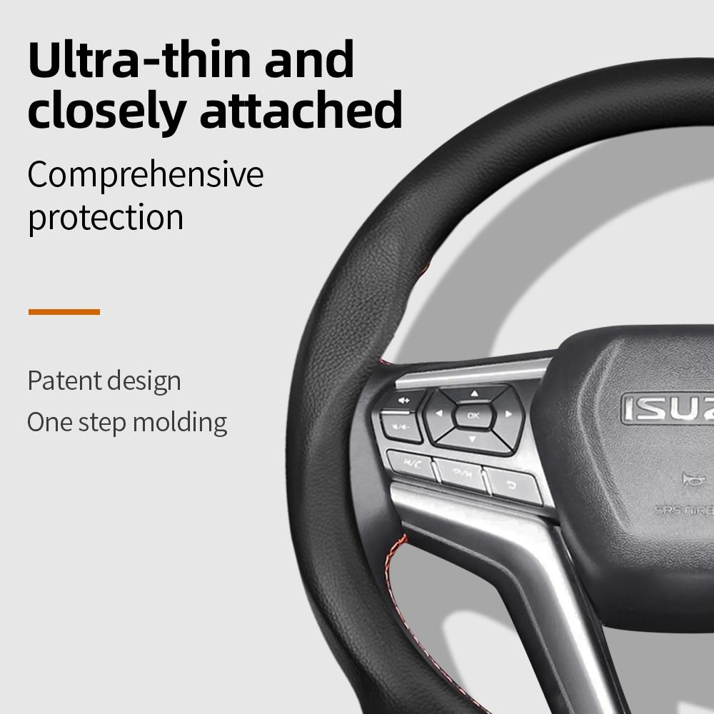 Suitable for ISUZU Perforated Leather Steering Wheel Cover Ultra-Thin Breathable D-MAX MU-X ELF N-Series FORWARD F-Series TRAGA