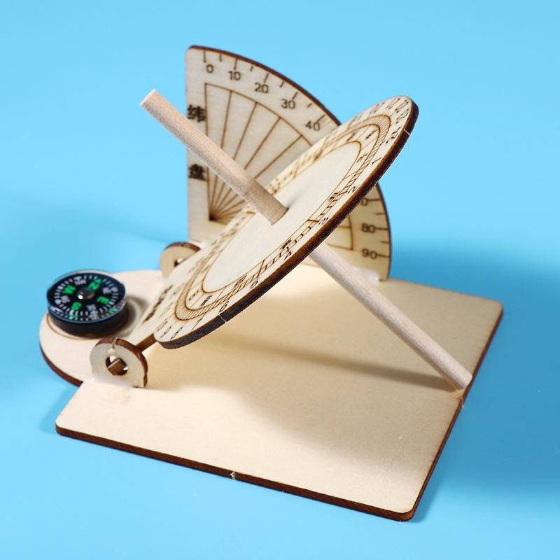 DIY Sundial Ancient Sun Clock STEM Educational Toy Handmade Science Kit for Primary School Students Learning Popularization
