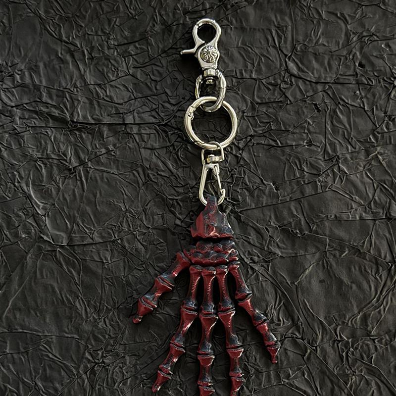 Dunkles Punk Totenkopf Hand Rock Schlüsselanhänger Anhänger Trendiger Nischen Taschenanhänger Subkultur Metall Schlüsselanhänger Taschenanhänger Geschenk