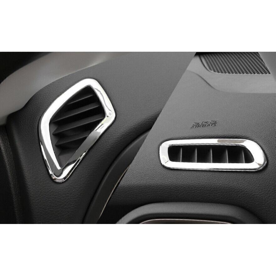 For Jeep Renegade 2015-2023 Glossy Chrome Dash L&R AC Air Outlet Vent Trim 2pcs