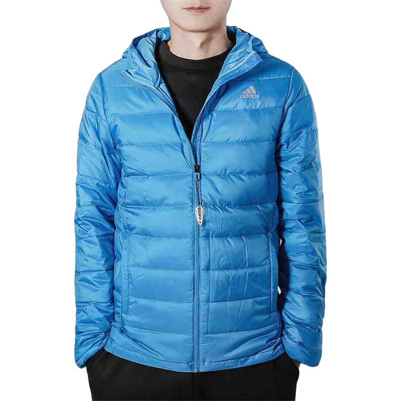 Adidas Modna Wygodna Wszechstronna Ciepła Kurtka Puchowa Męska Odzież Wierzchnia Niebieska M31857