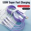 Crystal Ice Gradient 3-in-1 Braided Fast Charging Cable for Huawei & Apple 15 USB Devices