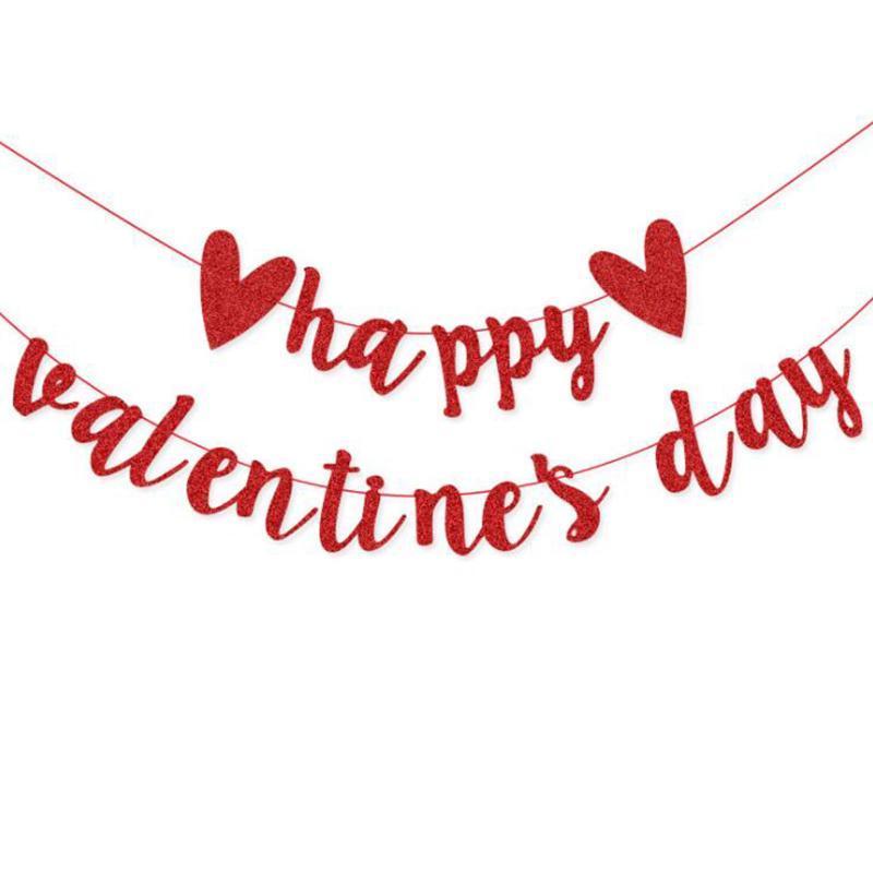 Valentinstag Liebe Blume Anhänger Banner Partyflagge Pfirsich Herz Dekoration Party Jubiläumsfeier Festliche Vorräte