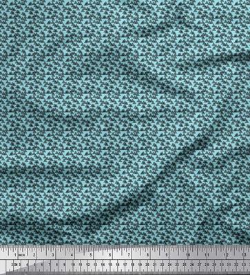 Japan Crepe Satin Fabric Triangle Shirting Printed Craft Fabric by the Metre 42 Inch