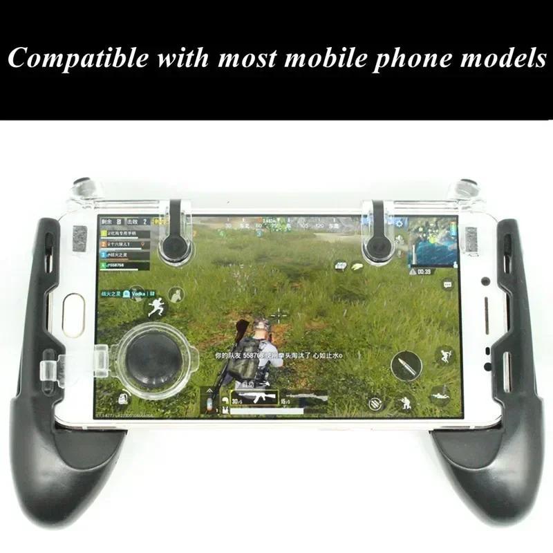 Portable Mobile Phone Gamepad Joystick Controller with Plastic Bracket for Aim Shooting Game Handle Phone Holder