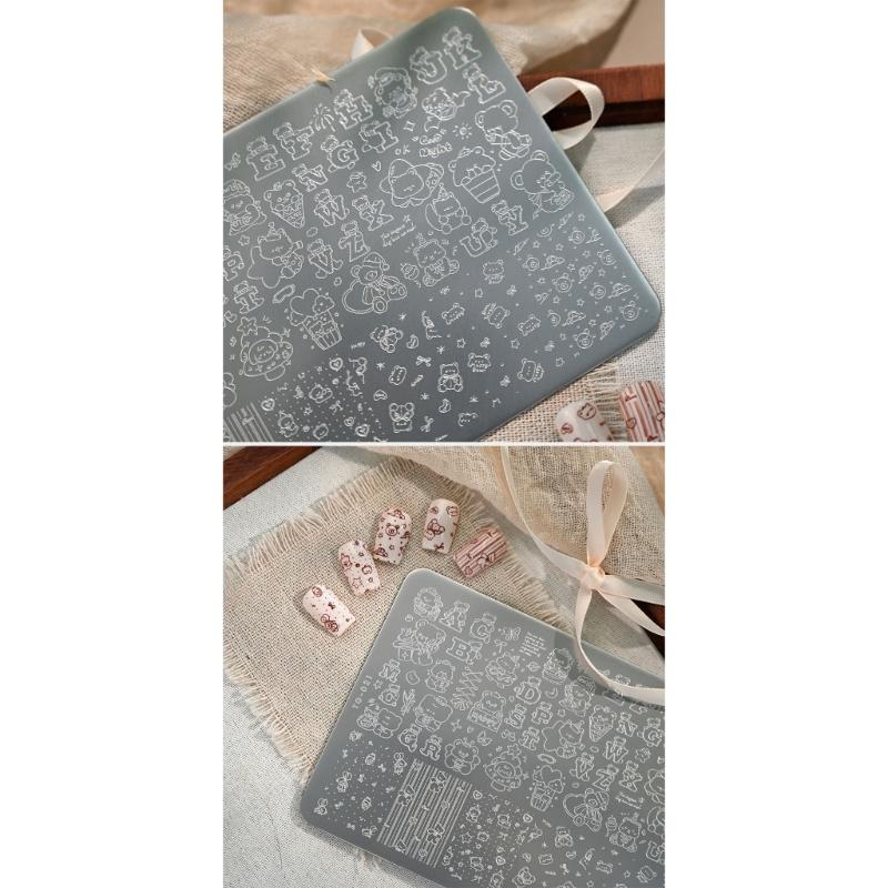 Sturdy Stainless Steel Nails Stamp Plate with Detailed Pattern for Home Nails Designs Applications