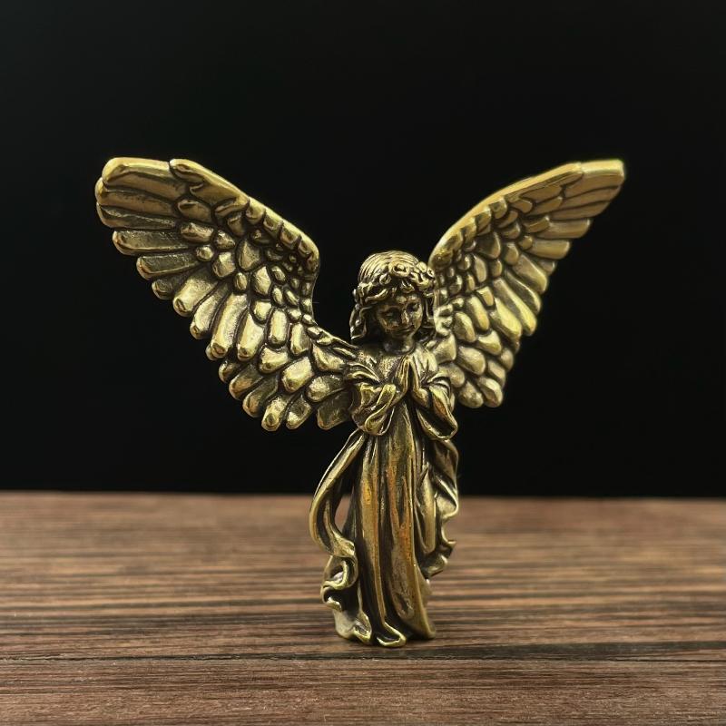 1Pc Solid Brass Cupid Statue - God of Love Guardian Angel Figurine for Desktop, Home Decor Accessories & Romantic Gift