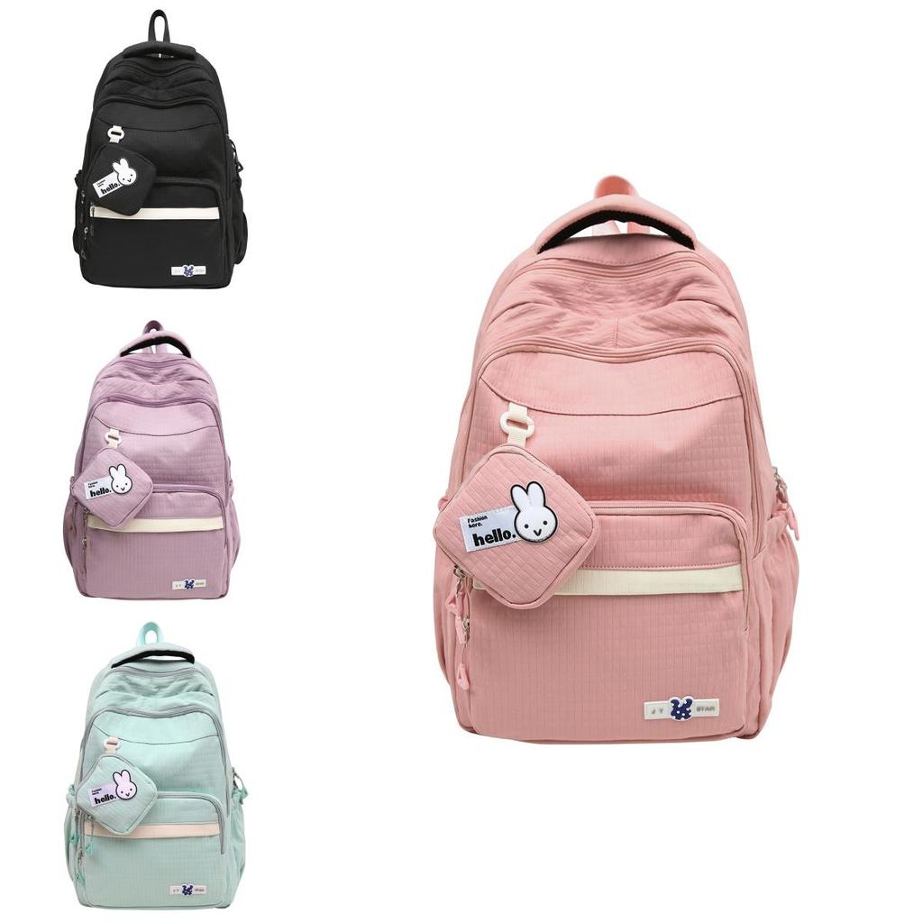 Trendy Large Capacity Backpack For Middle School High School College Students In Green Purple Pink Black And Brick Red