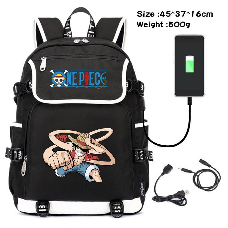 One Piece themed student backpack with fashionable and versatile printed design.