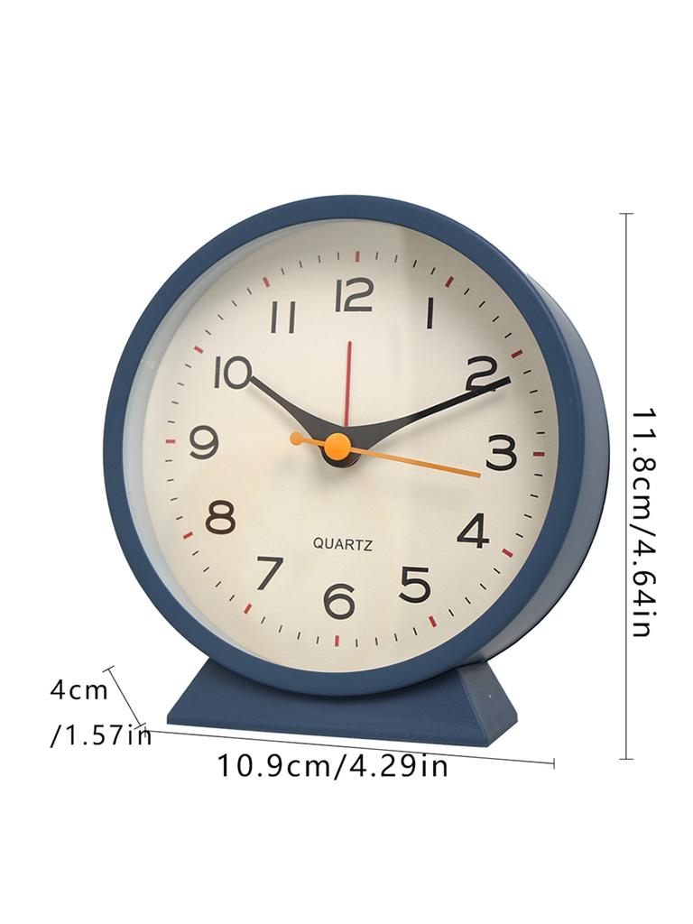 1pc simple métal petit réveil créatif horloge de chevet de bureau silencieuse horloge étudiante