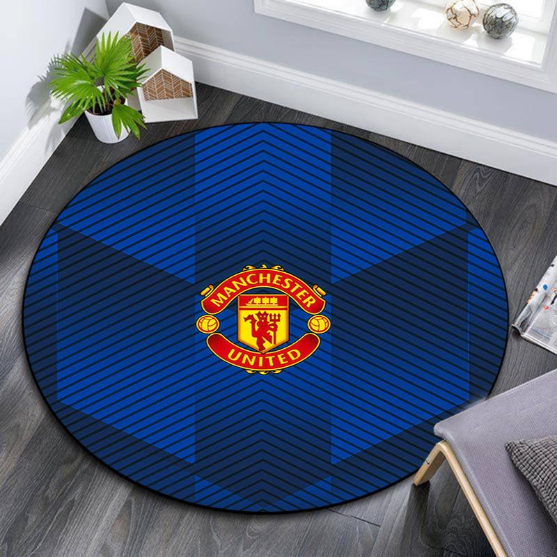 Man Utd2 Round Area Rug,Carpet Rug for Living Room Bedroom Sofa Playroom Decor,Non-slip Floor Mat