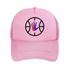 Symbolic Hand within Circular Frame Design Mesh Baseball Cap