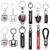 AAAKS1 3D Metal Leather Car Emblem Key Chain Keyring Pendants Accessories For Civic 10th 11th Gen Hrv Jazz City Fit 7 Crv Odyssey