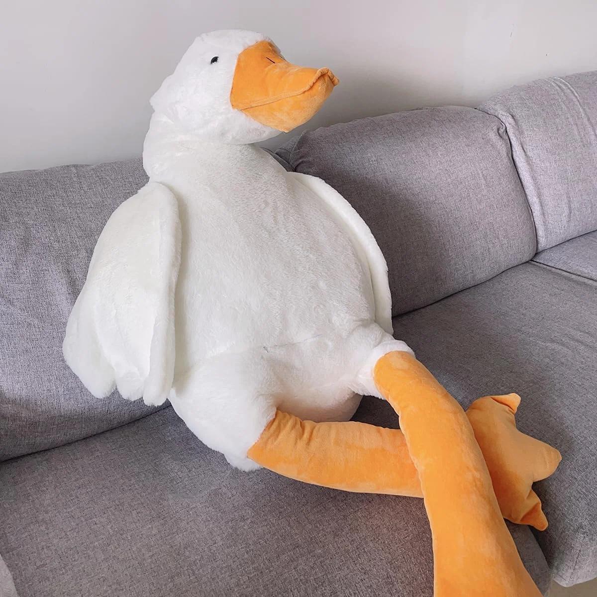 50/90/130cm Lustiges Gänse-Stofftier, Weiches Entenkissen, Niedliches Kuscheltier zum Schlafen, Geschenk für Kinder, Geburtstagsgeschenk für Freundin