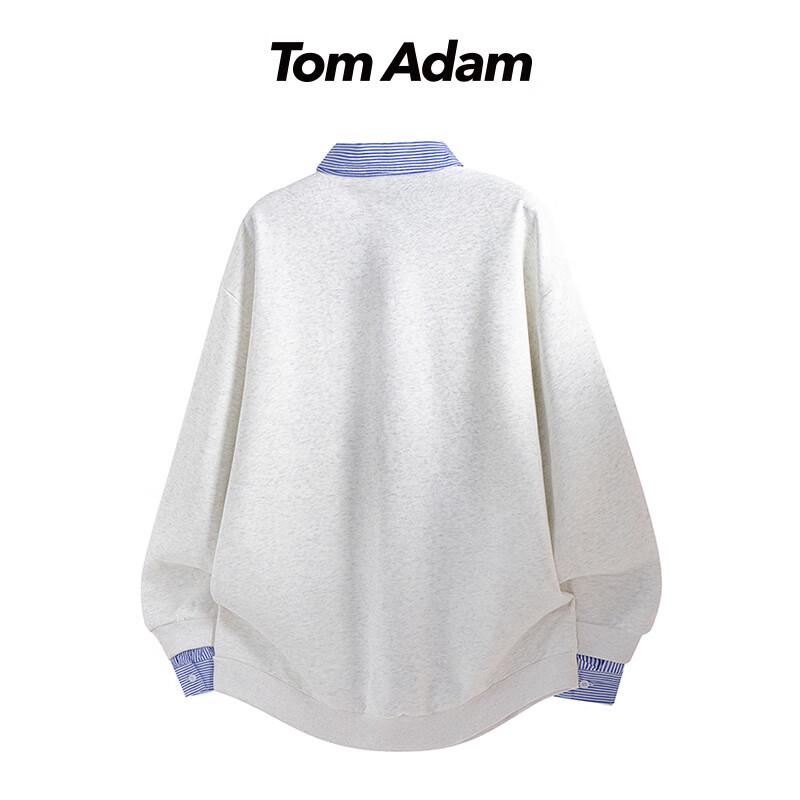 TOM ADAM Men's Faux 2-Piece Polo Collar Sweatshirt