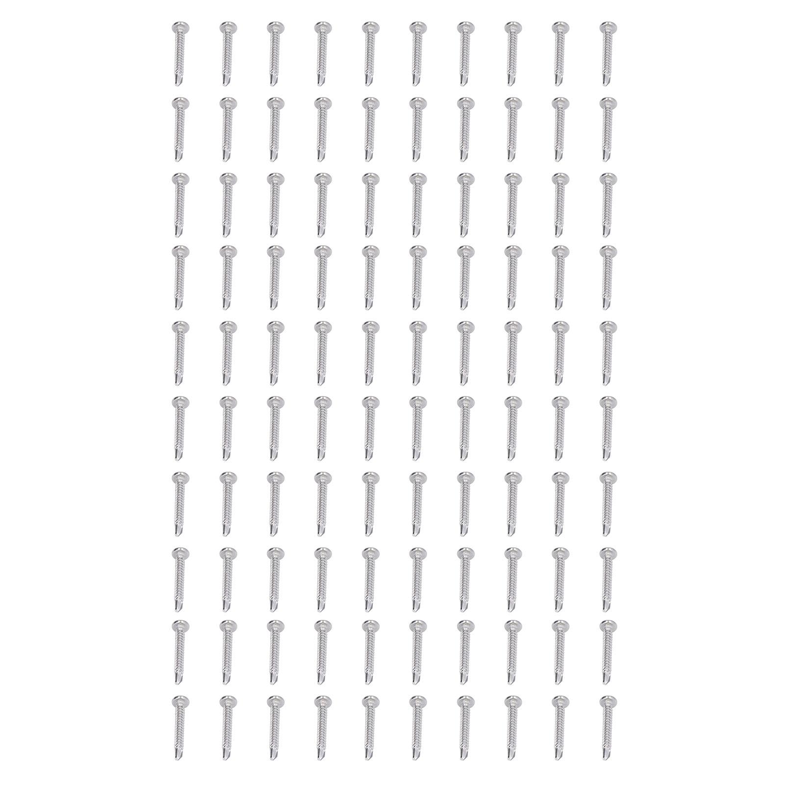 

100Pcs Self Drilling Screw Stainless Steel Cross Round Head M4.2x32 Fastener Set Kit