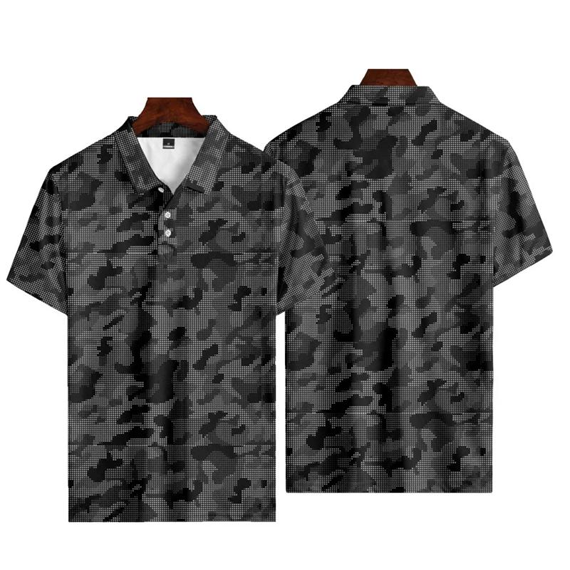 Casual Camo 3D Printed Polo Shirts For Men Clothes Veteran Streetwear Sport Running POLO Shirt Male Camouflage Lapel Button Tops