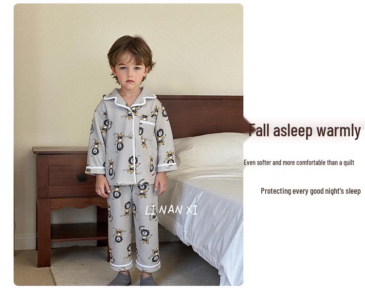 88233 Kids' Warm Fleece Pajama Set 2025 - Boys' Winter Homewear
