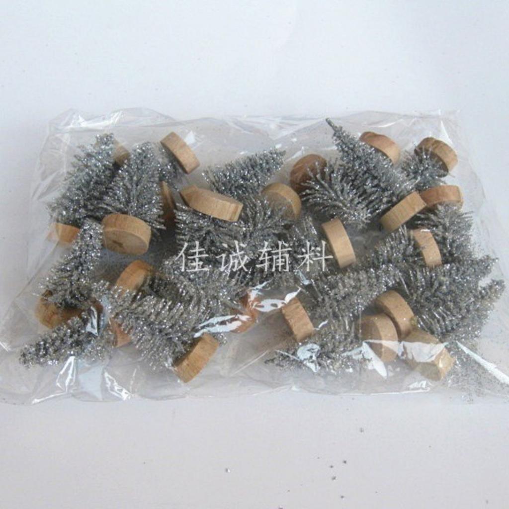 Bagged Christmas Tree Sisal-Wrapped Snow-Capped Decorative Christmas Tree