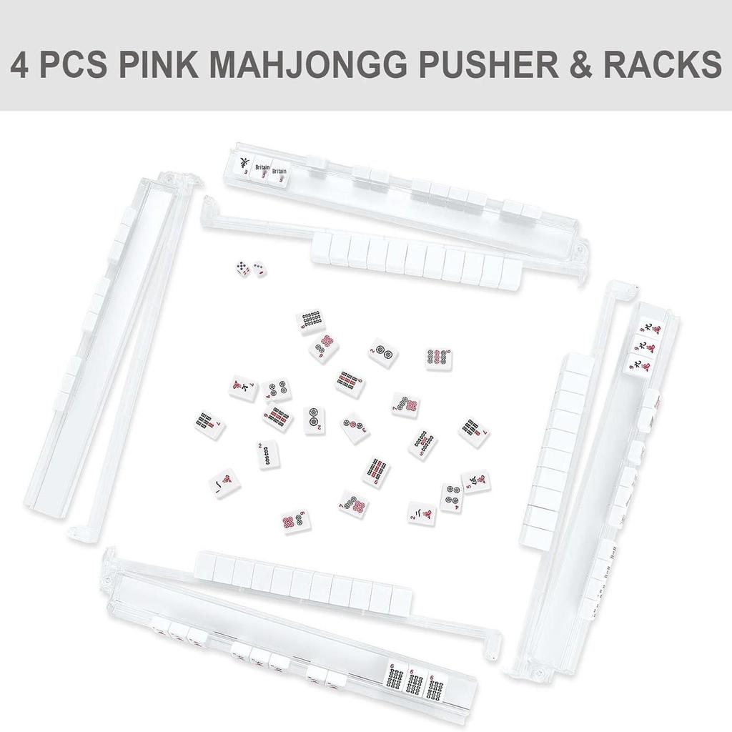 American Mahjong Rack Set with 17.5" Push Ruler and Storage Bag