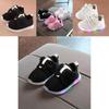 Kids White Led Shoes Soft Mesh Upper Cushioned Footbed Anti-skid Sole