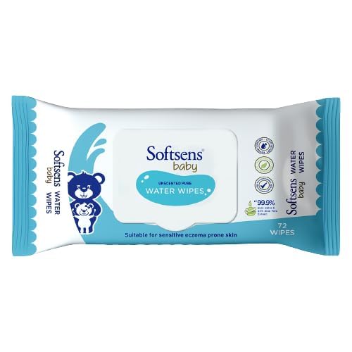 Влажные салфетки Softsens Baby Pure Water с экстрактом алоэ вера Гипоаллергенные Биоразлагаемые Для чувствительной кожи Очищающие салфетки 72 шт.