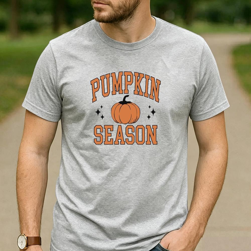 Vintage Pumpkin Season Pumpkin Spice Graphic T Shirt Unisex Cotton Short Sleeve Happy Thanksgiving Autumn Fall Casual Outfit Tee