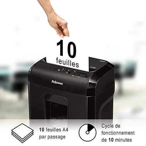 Niszczarka - FELLOWES - Powershred 10M - Cięcie mikro - 10 arkuszy - Maksymalne bezpieczeństwo