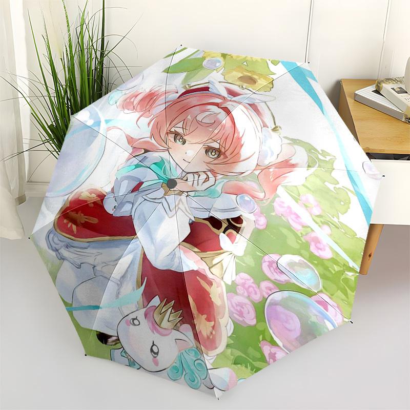 

1pc Outdoor Umbrella with Anime Character Design - Automatic Opening/Closing, Portable 3-Fold Design, 8-Rib Iron Frame - Perfect for Fans, Travel