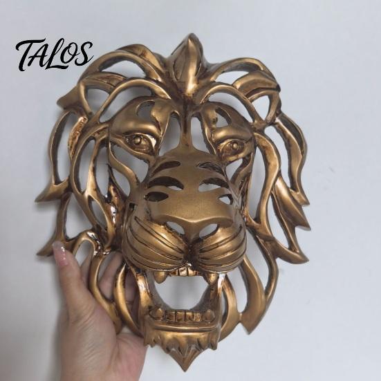 Wall Sculpture for Living Room Lion Sculpture, Resin Retro Bronze Decorative Art, 3D Animal Head Modern Artistic Accents Figurine, Hollow Hanging