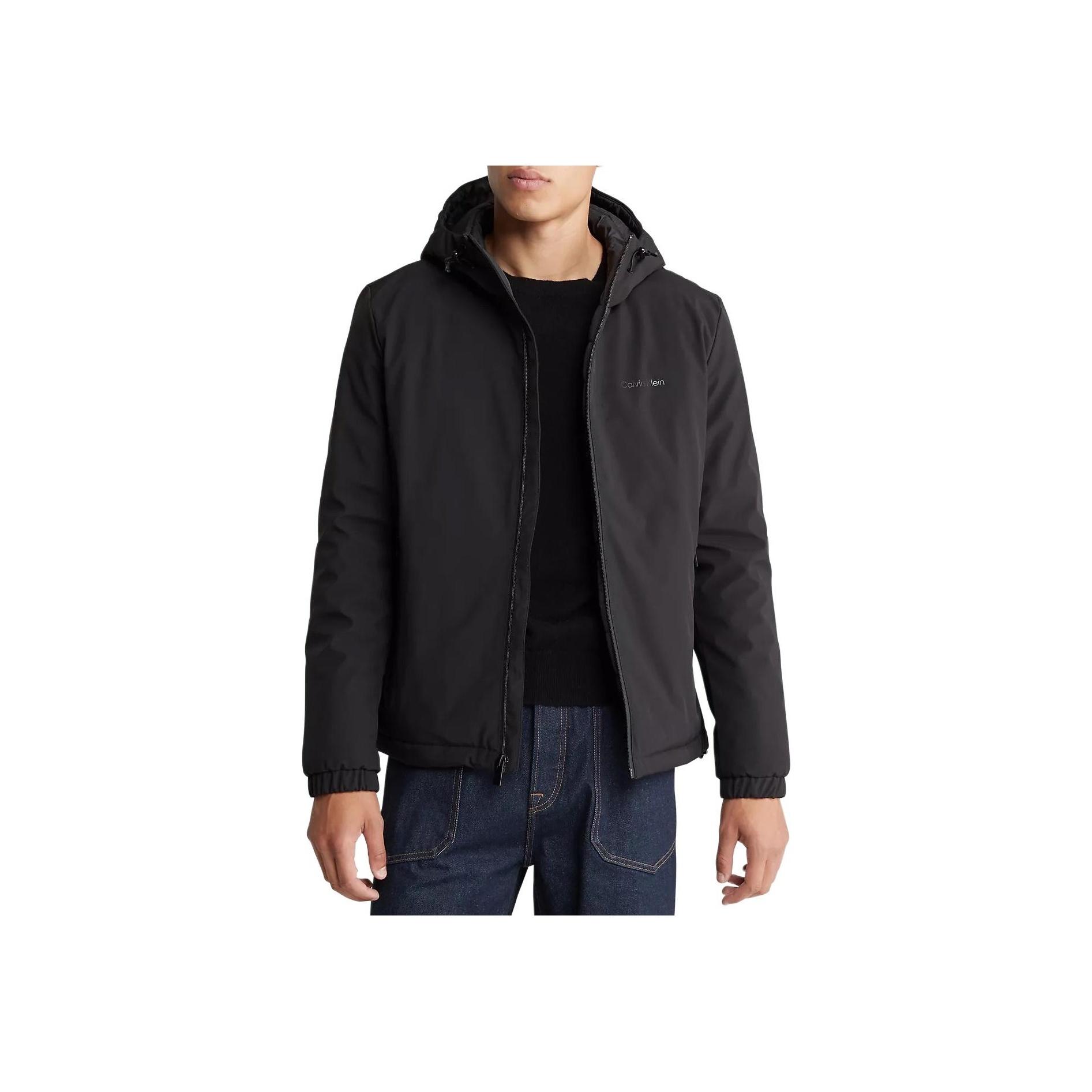 

Calvin Klein Минималистичная удобная теплая водонепроницаемая куртка с капюшоном для мужчин, черная CMN24630-BLK